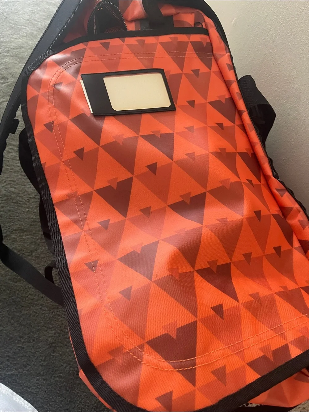 Orange Geometric Men's Duffel Bag - Backpack
